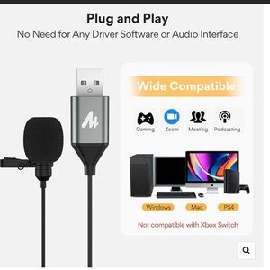 MAONO UL10 USB Lavalier Microphone Plug & Play